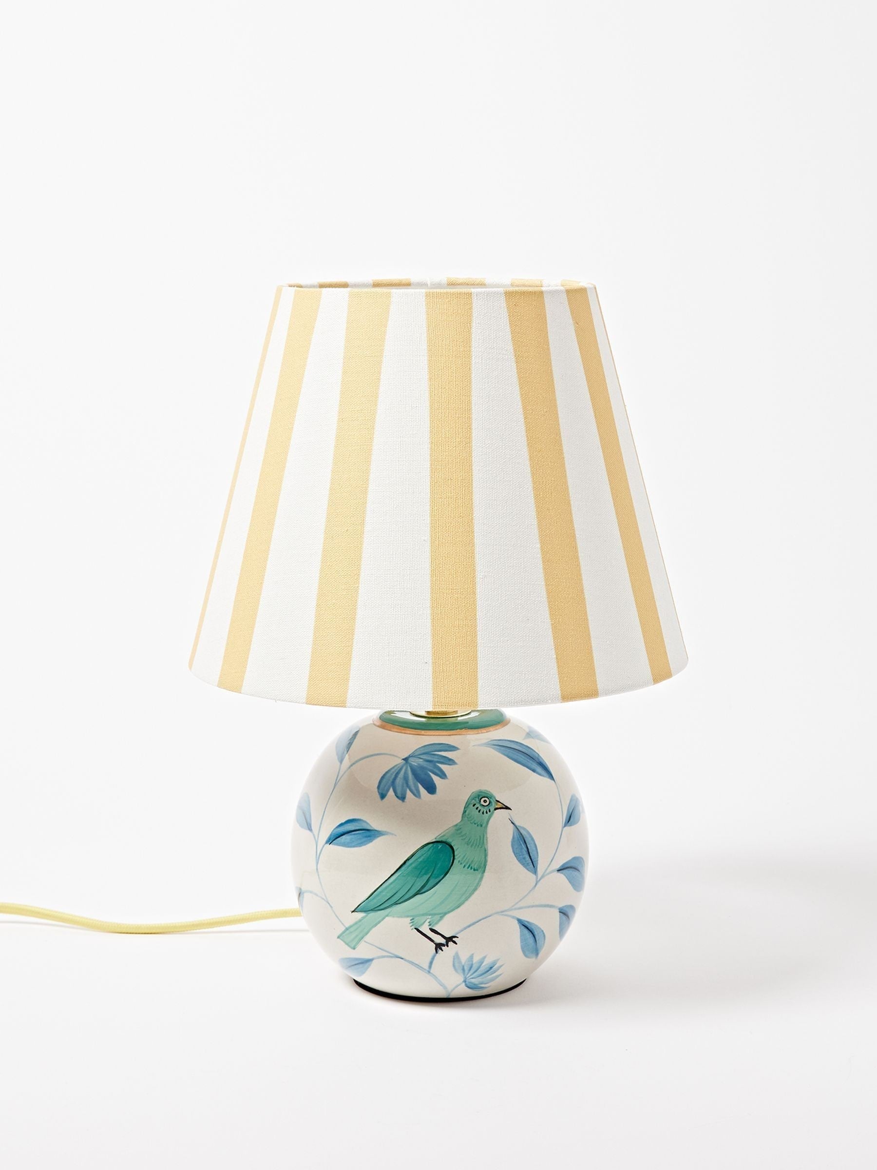 Oliver Bonas Blue Birdie table lamp 34cm, imported from the UK