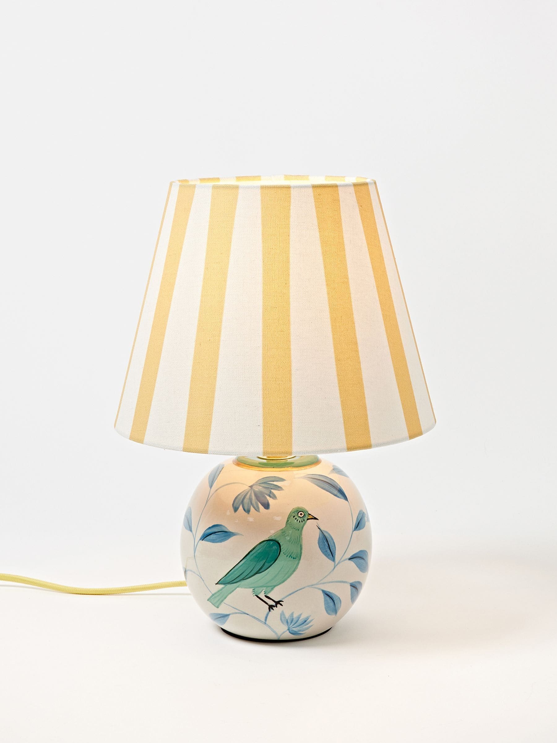 Oliver Bonas Blue Birdie table lamp 34cm, imported from the UK