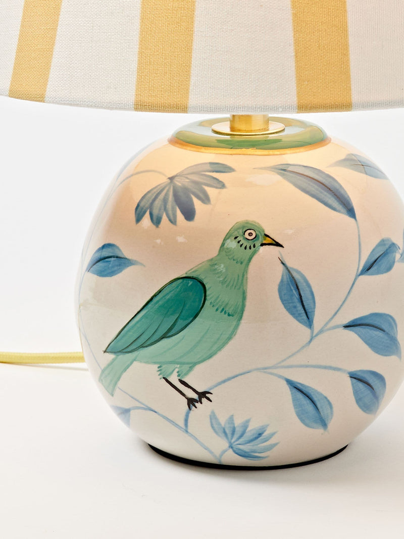 Oliver Bonas Blue Birdie table lamp 34cm, imported from the UK