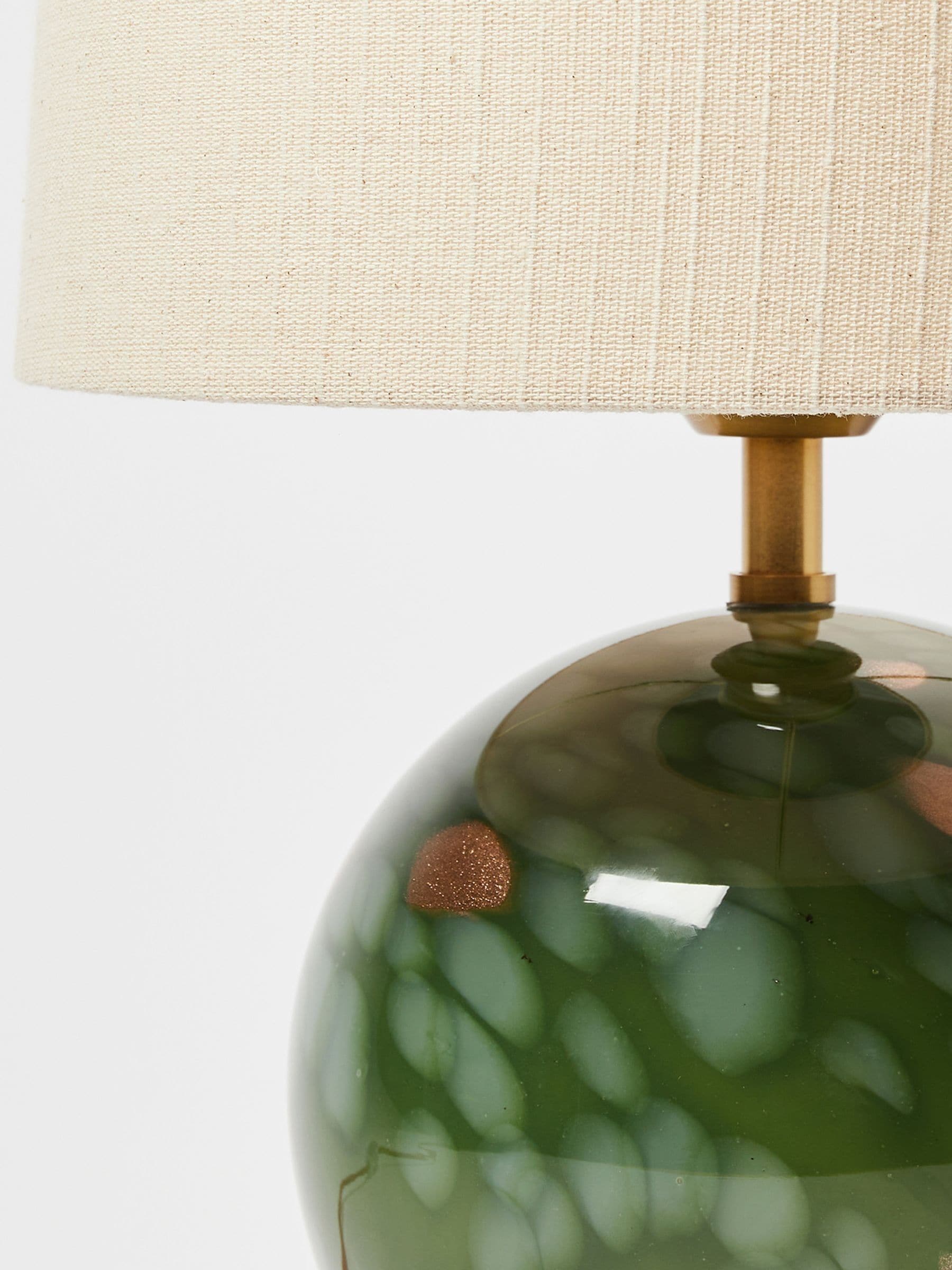 Oliver Bonas Green Zoja Glitter Desk Lamp ceramic base metallic flecks, UK version