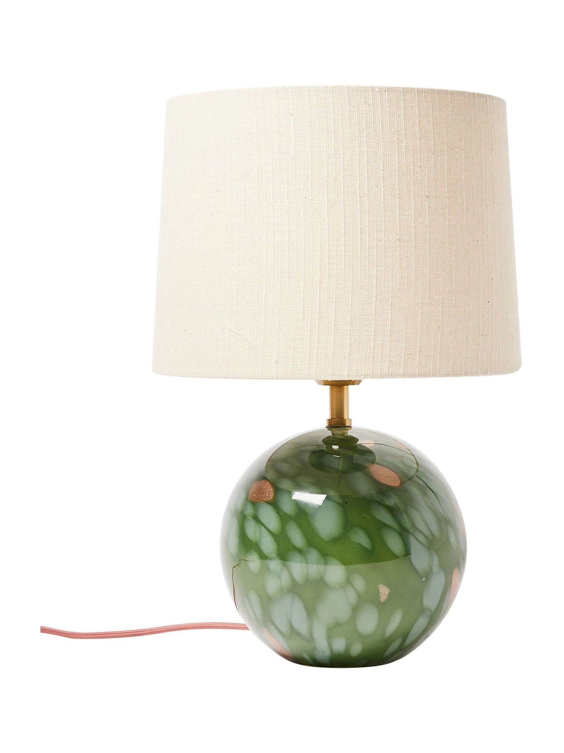 Oliver Bonas Green Zoja Glitter Desk Lamp ceramic base metallic flecks, UK version