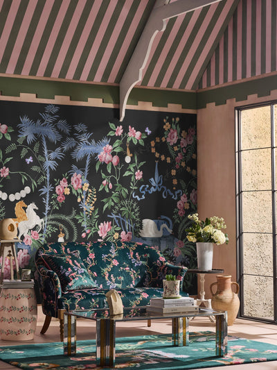 Next Cath Kidston Colourful Life Black A4 Mural Sample Wallpaper- Buy online at McGrocer