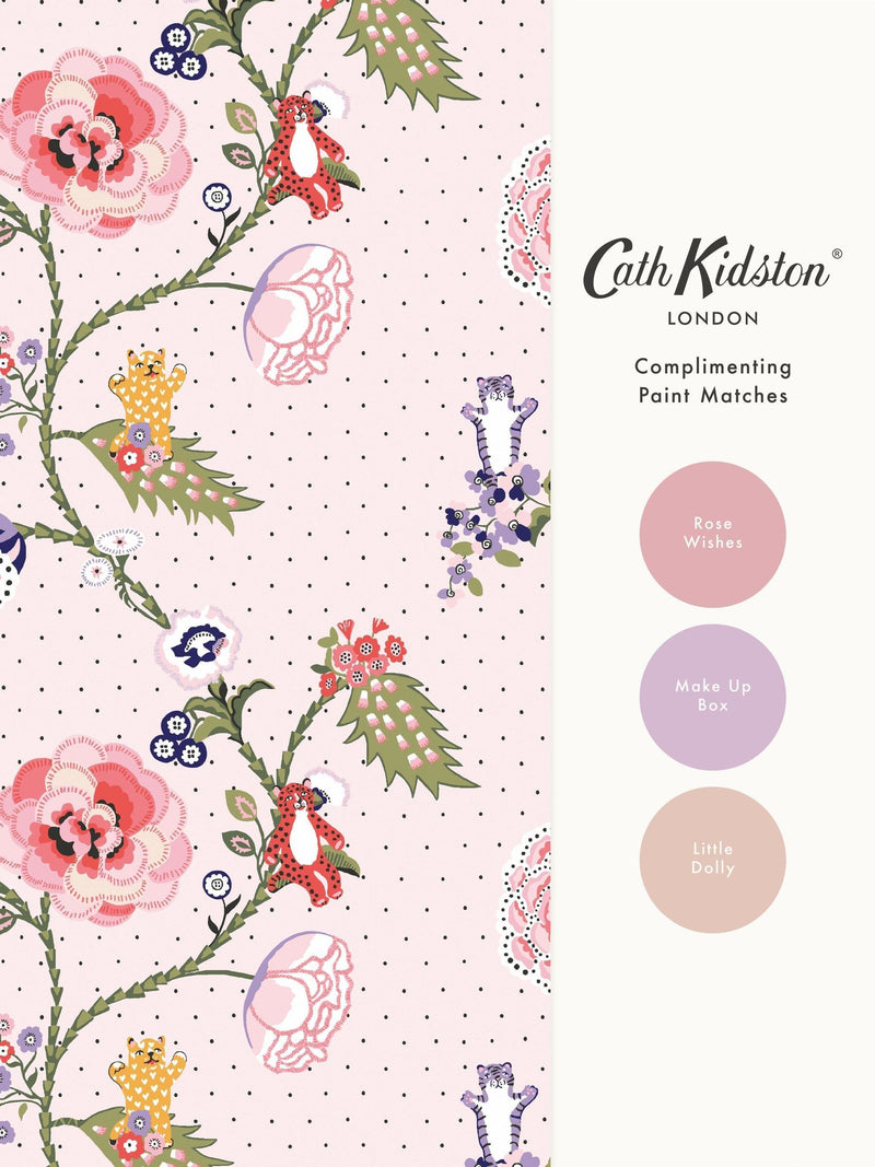 Cath Kidston Pink Catnip wallpaper sample A4 (British brand)