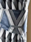 Collection Luxe Navy Blue cut velvet tiebacks 71cm (British brand)