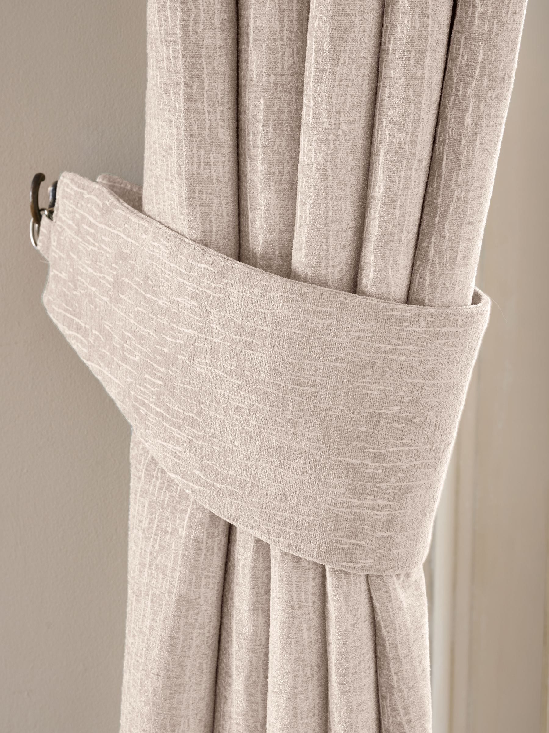 Set of 2 Natural Light Heavyweight Chenille Curtain Tie Backs