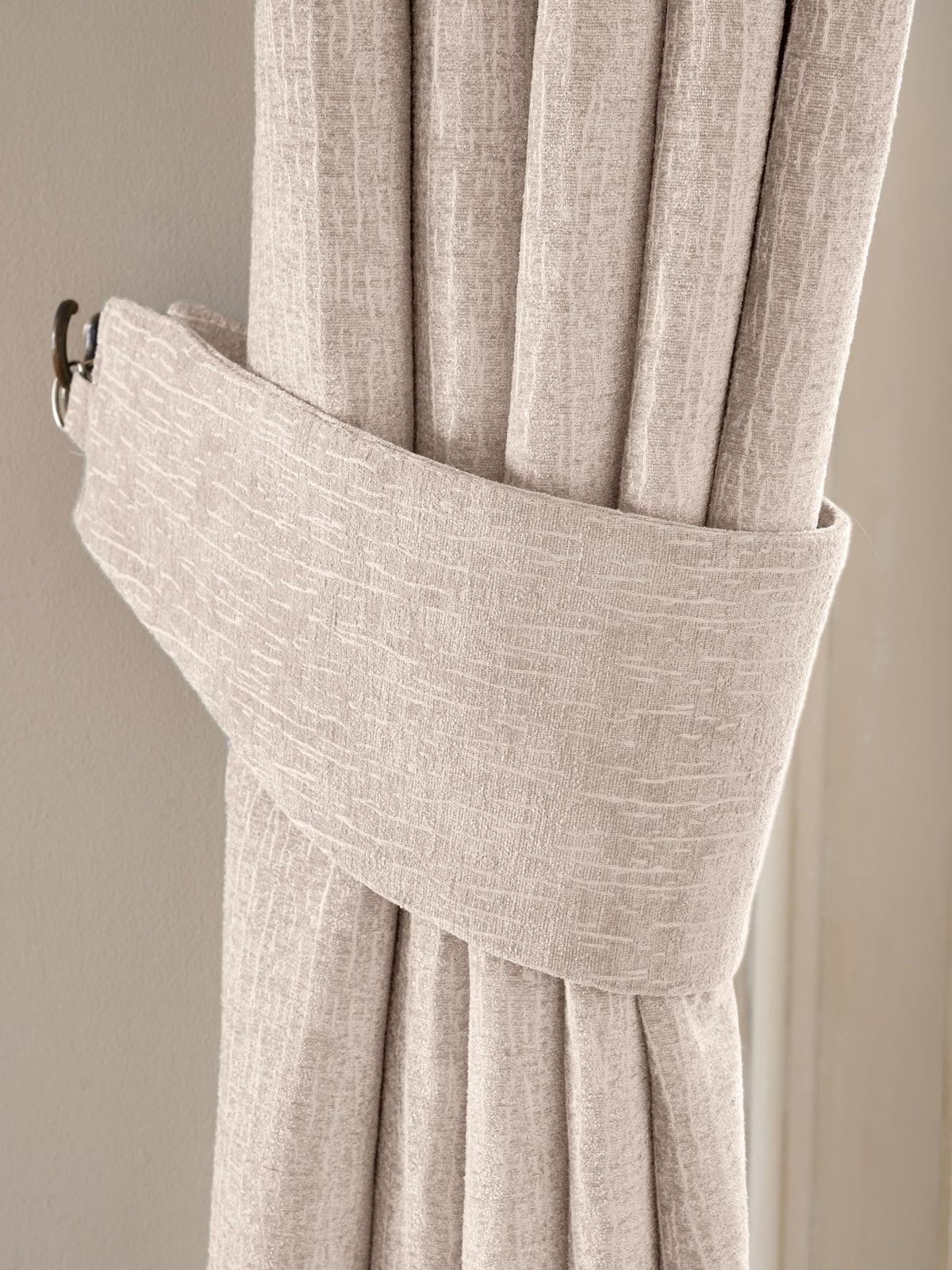 Set of 2 Natural Light Heavyweight Chenille Curtain Tie Backs