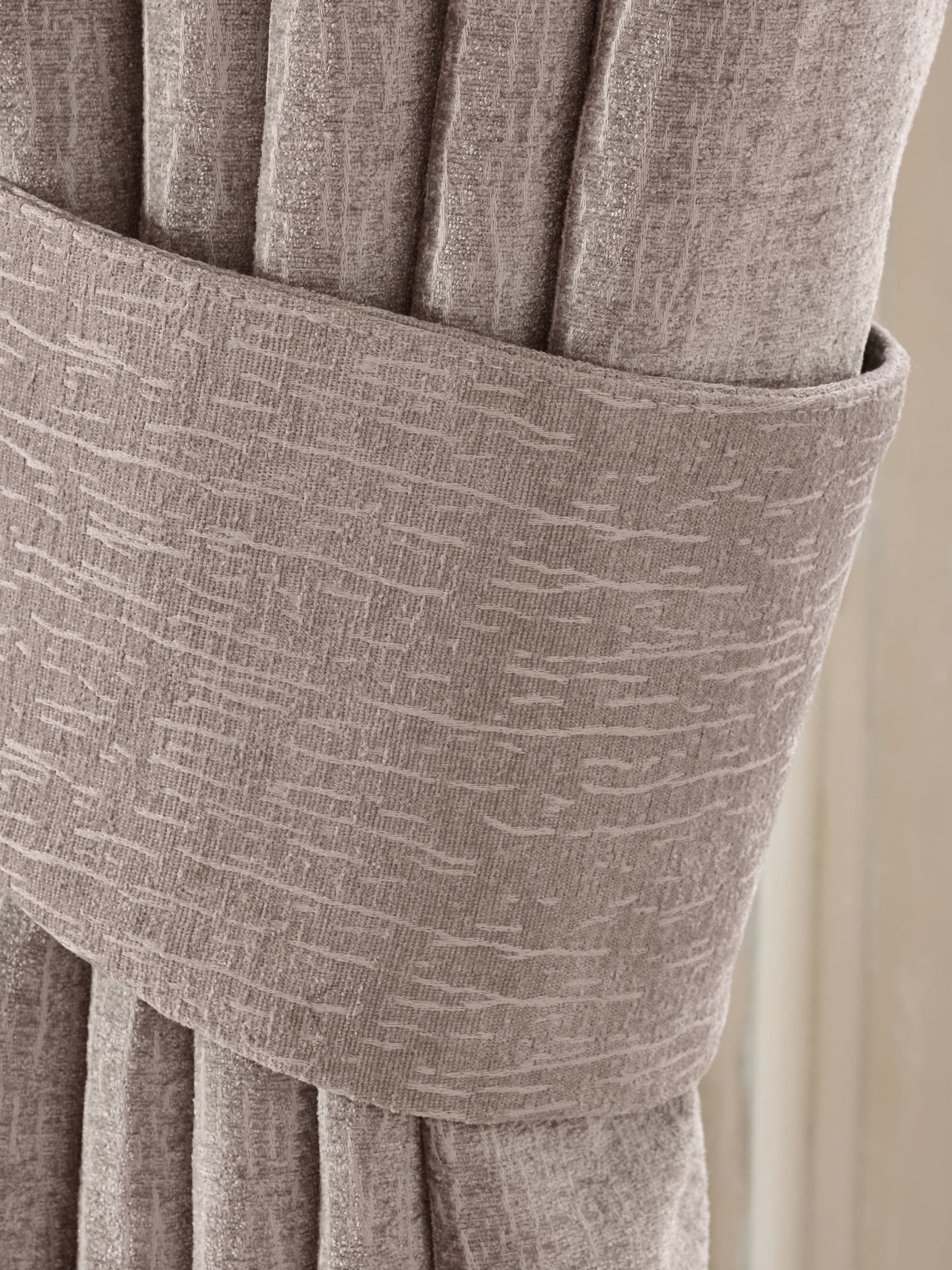 Chenille curtain tiebacks natural heavyweight set of 2 - British product