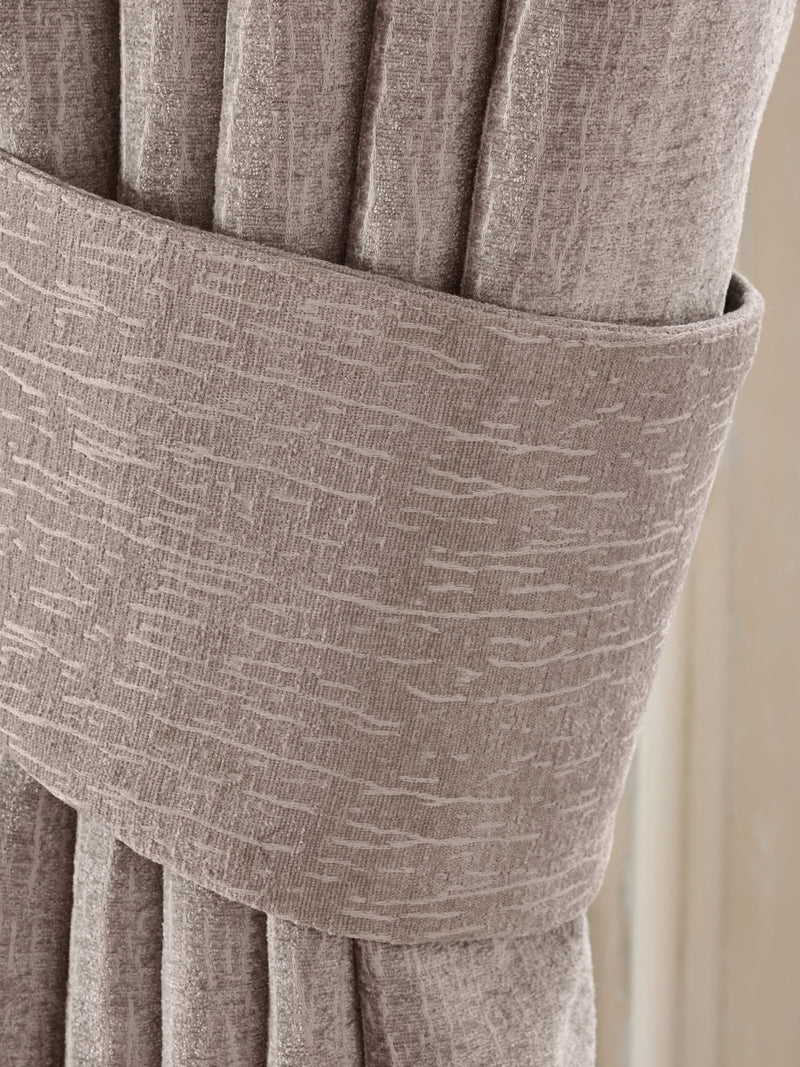 Chenille curtain tiebacks natural heavyweight set of 2 - British product