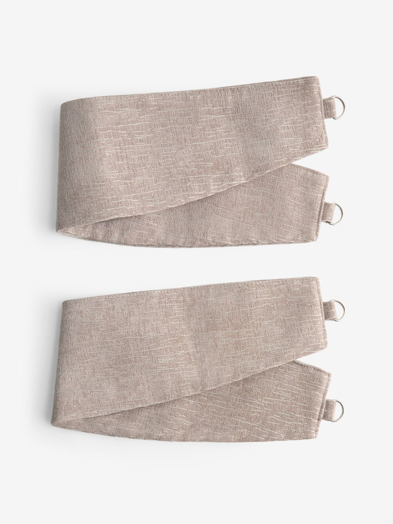 Chenille curtain tiebacks natural heavyweight set of 2 - British product
