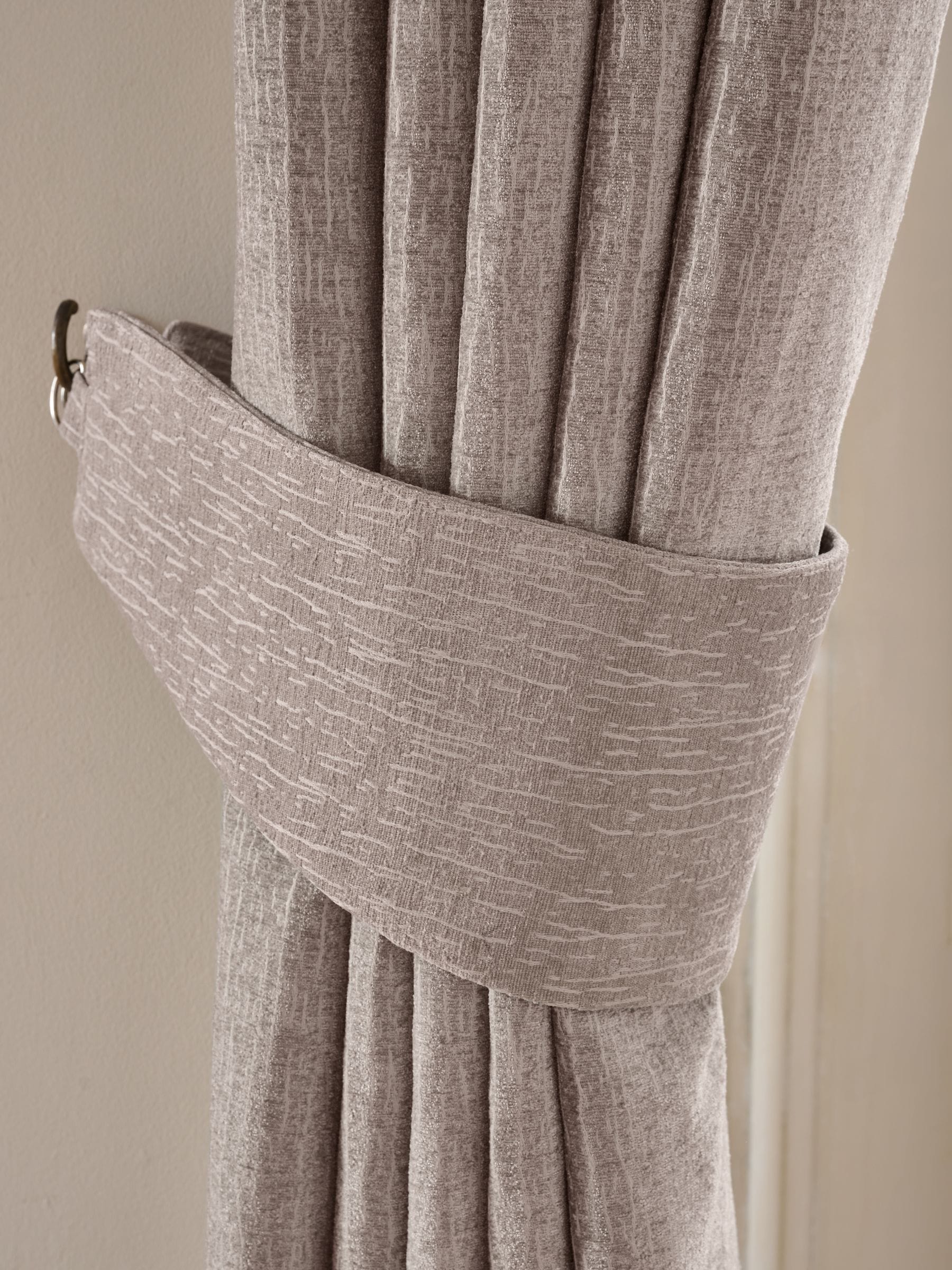 Set of 2 Natural Heavyweight Chenille Curtain Tie Backs