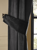 Set of 2 Black Matte Velvet Curtain Tie Backs