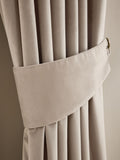 Natural oatmeal matte velvet curtain tie backs - British product