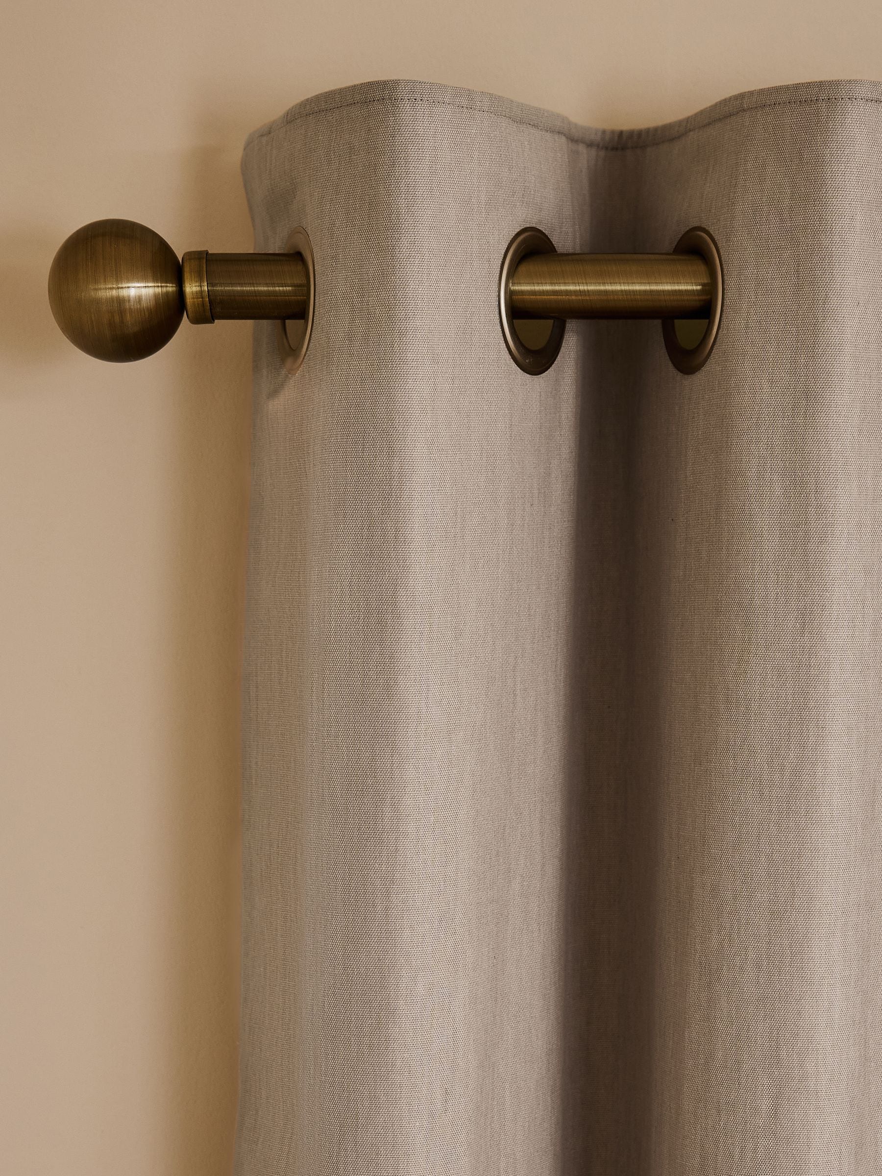 Natural Dark Blackout/Thermal Cotton Eyelet Curtains