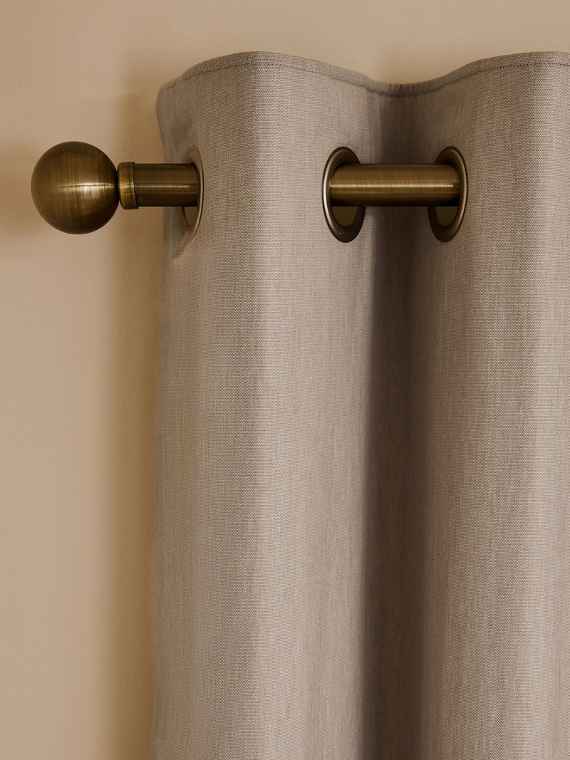 Natural Dark Blackout/Thermal Cotton Eyelet Curtains