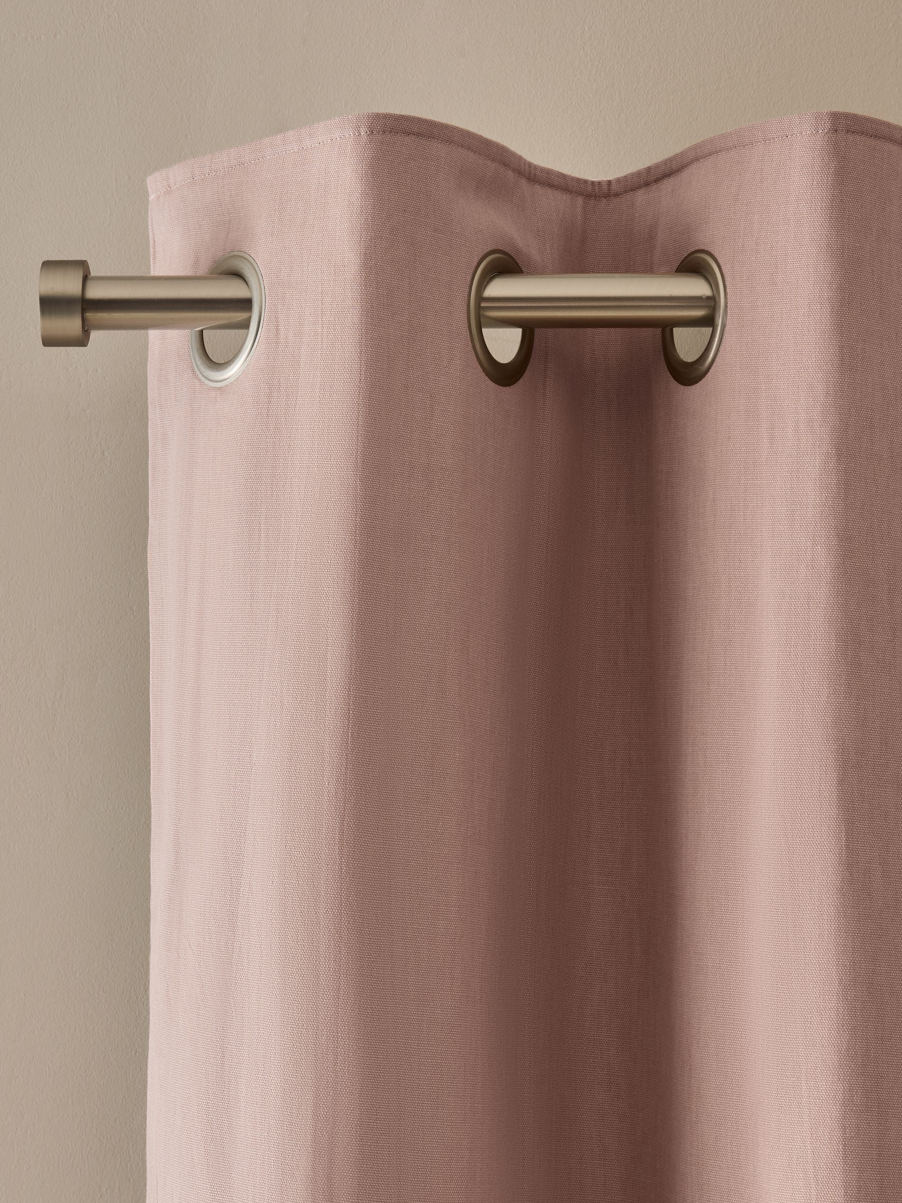 Pink Blush Blackout/Thermal Cotton Eyelet Curtains