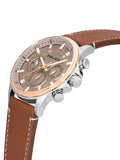 Police Kismet multifunction dial brown leather strap watch 47mm, imported from the UK