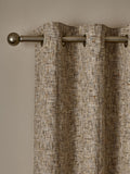 Ochre/Natural Textured Chenille Lined Eyelet Curtains