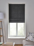 Charcoal Grey Ready Made Blackout Thermal Bouclé Roman Blind