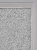 Light grey bouclé roman blind with blackout thermal lining (British brand)