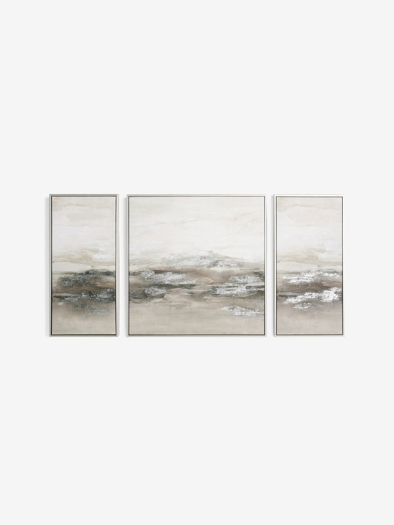 Lipsy silver tone abstract wall art set of 3 (British brand)