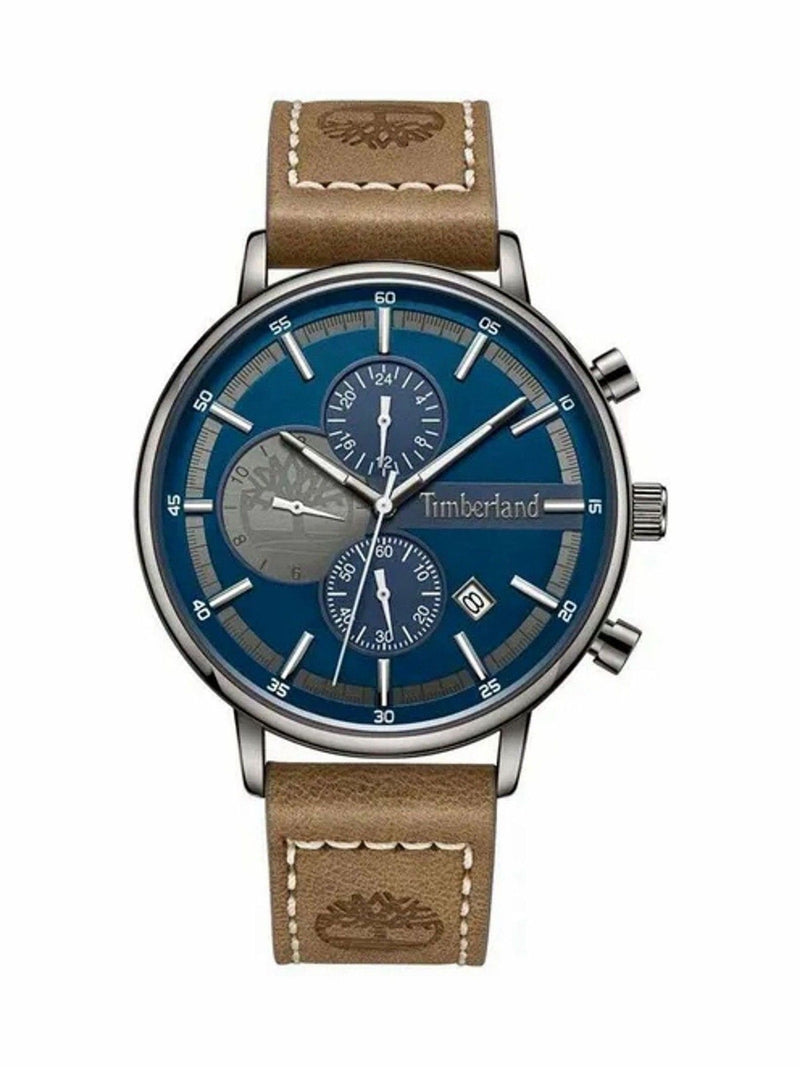 Timberland light brown sterling leather strap watch 43mm (British brand)
