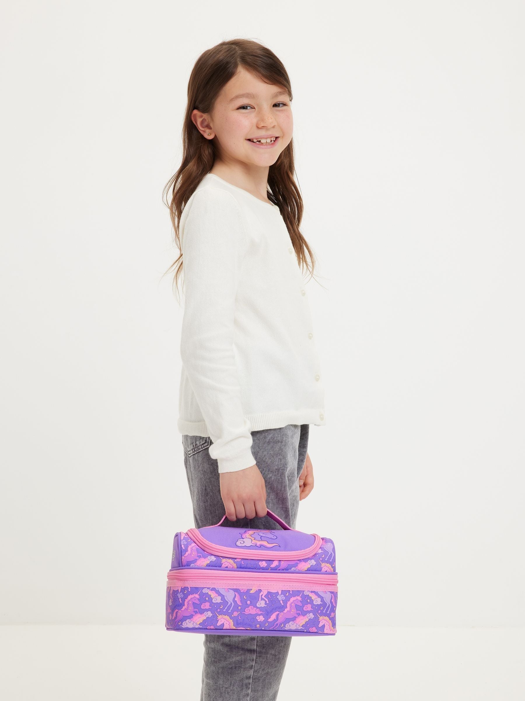 Smiggle Eclipse Double Decker Lunchbox in purple, British brand