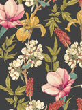 Hoopla Walls Ebony and Raspberry Orchid Bloom wallpaper 10m (British brand)
