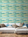 Hoopla Walls teal blue stripe wallpaper 10m, UK version