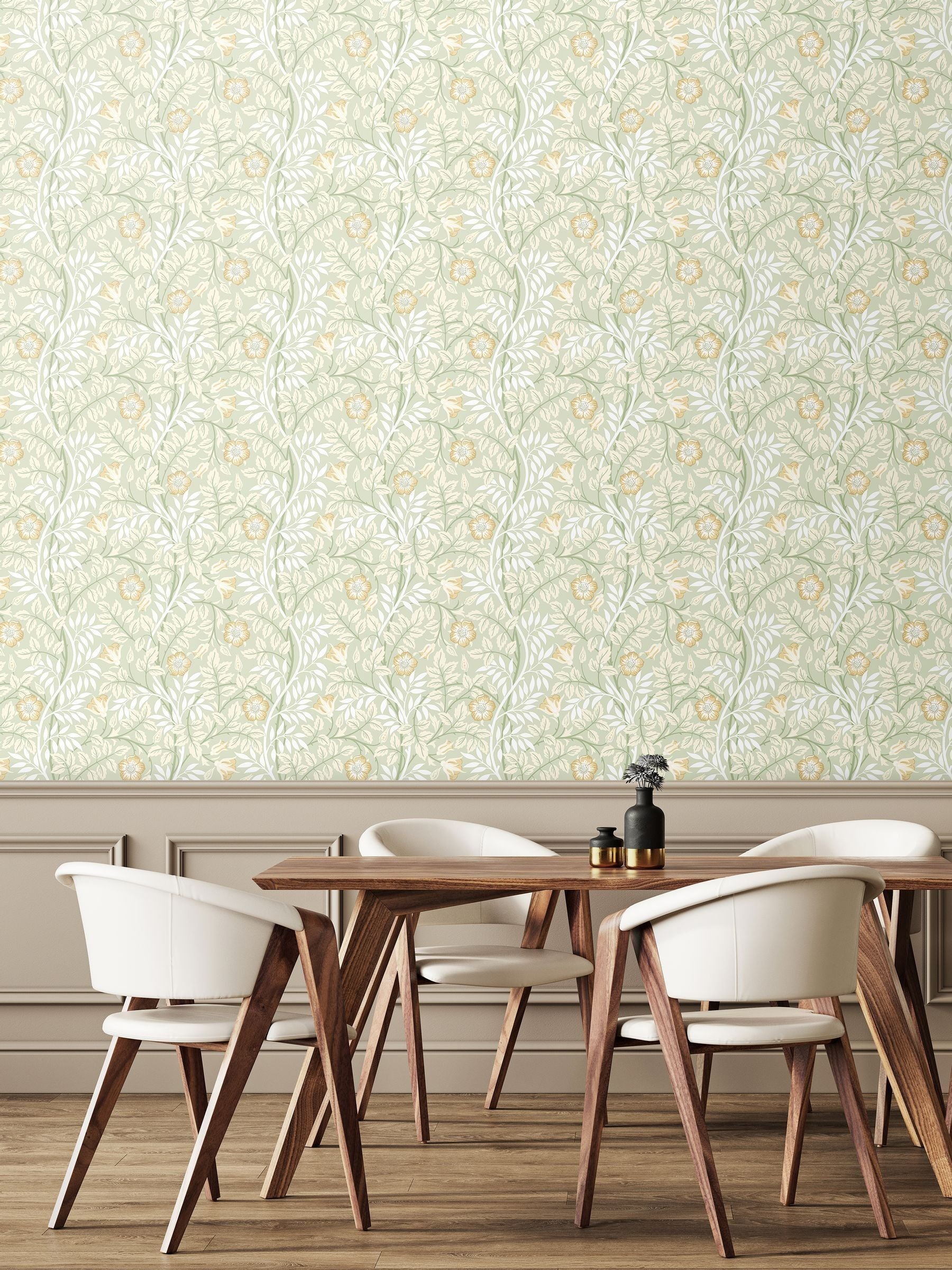 Hoopla Walls Sage Green Rosehip Trial 10M Wallpaper