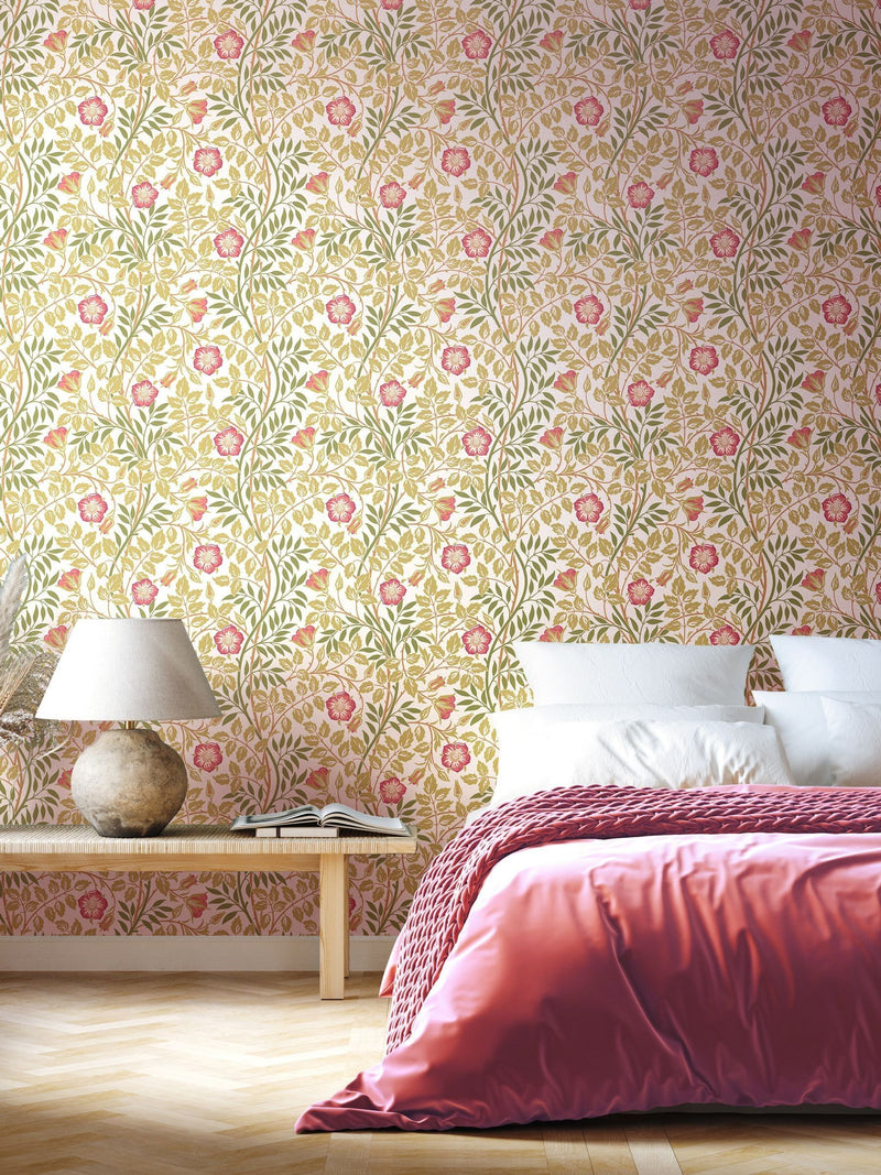 Hoopla Walls Rose Pink Rosehip Trial 10M Wallpaper