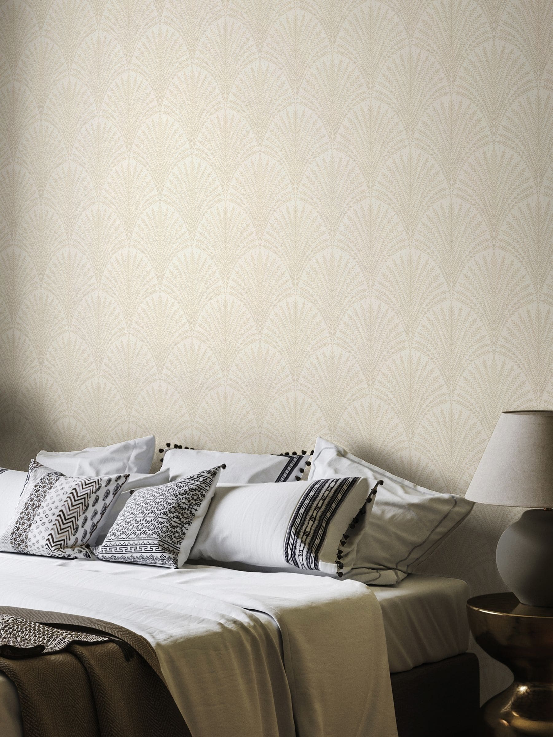 Hoopla Walls chalk leaf fan wallpaper 10m (British brand)