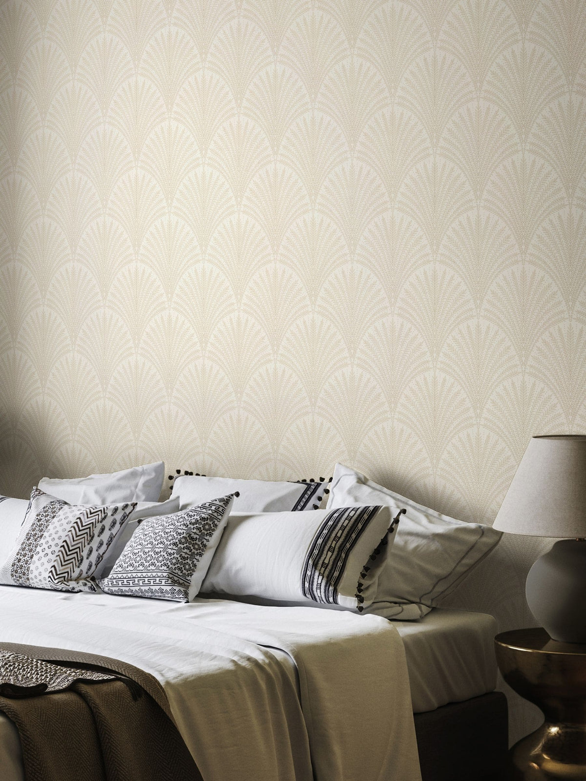 Hoopla Walls chalk leaf fan wallpaper 10m (British brand)