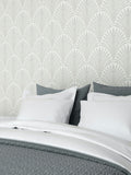 Hoopla Walls grey leaf fan wallpaper 10m, imported from the UK