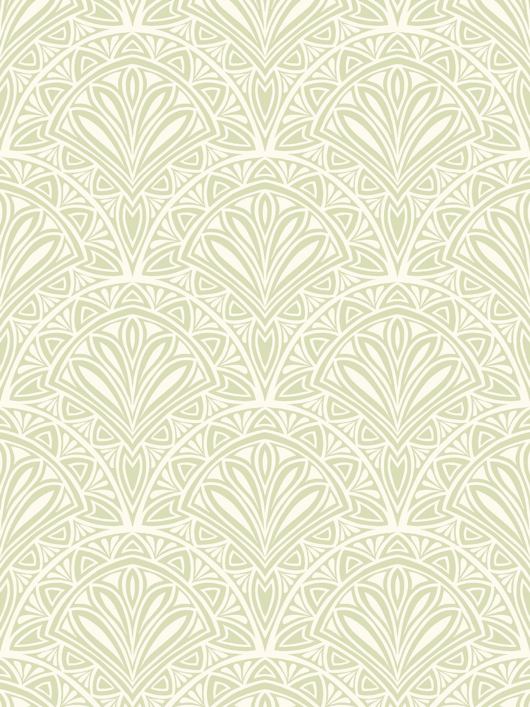 Hoopla Walls Green Ditsy Deco Fan wallpaper 10m, imported from the UK