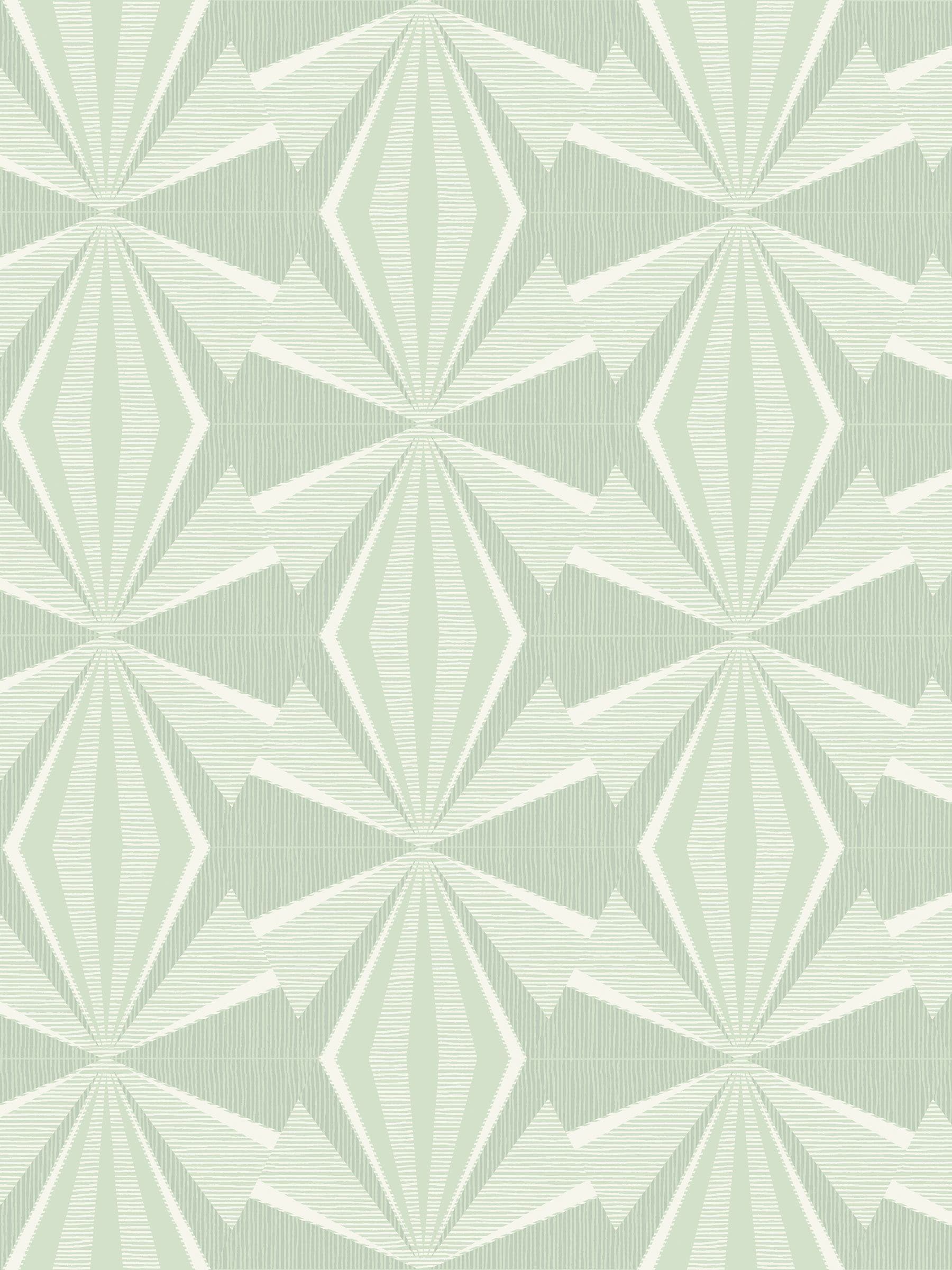 Hoopla Walls Mint Green Sunray Diamond wallpaper 10m - British product