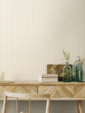 Hoopla Walls taupe chalk stripe wallpaper 10m (British brand)