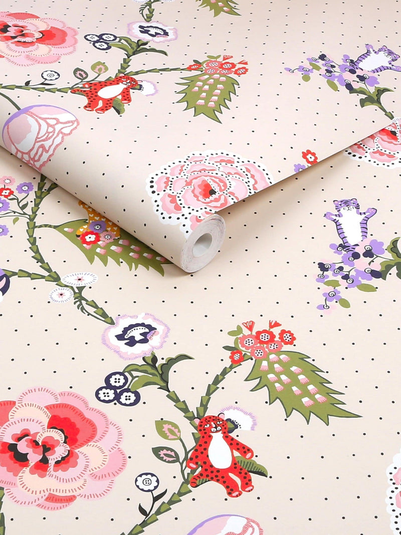 Cath Kidston Pink Catnip 10M Wallpaper