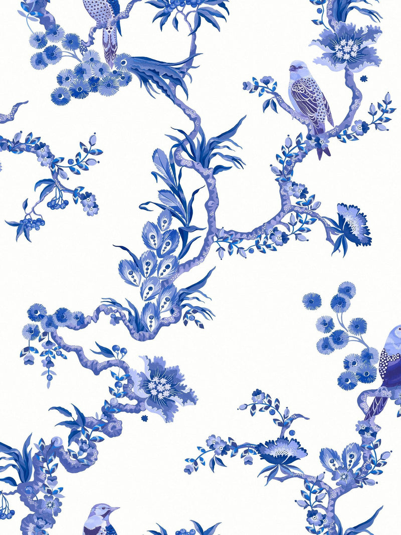 Cath Kidston Navy Birds & Berries wallpaper 10m roll, imported from the UK
