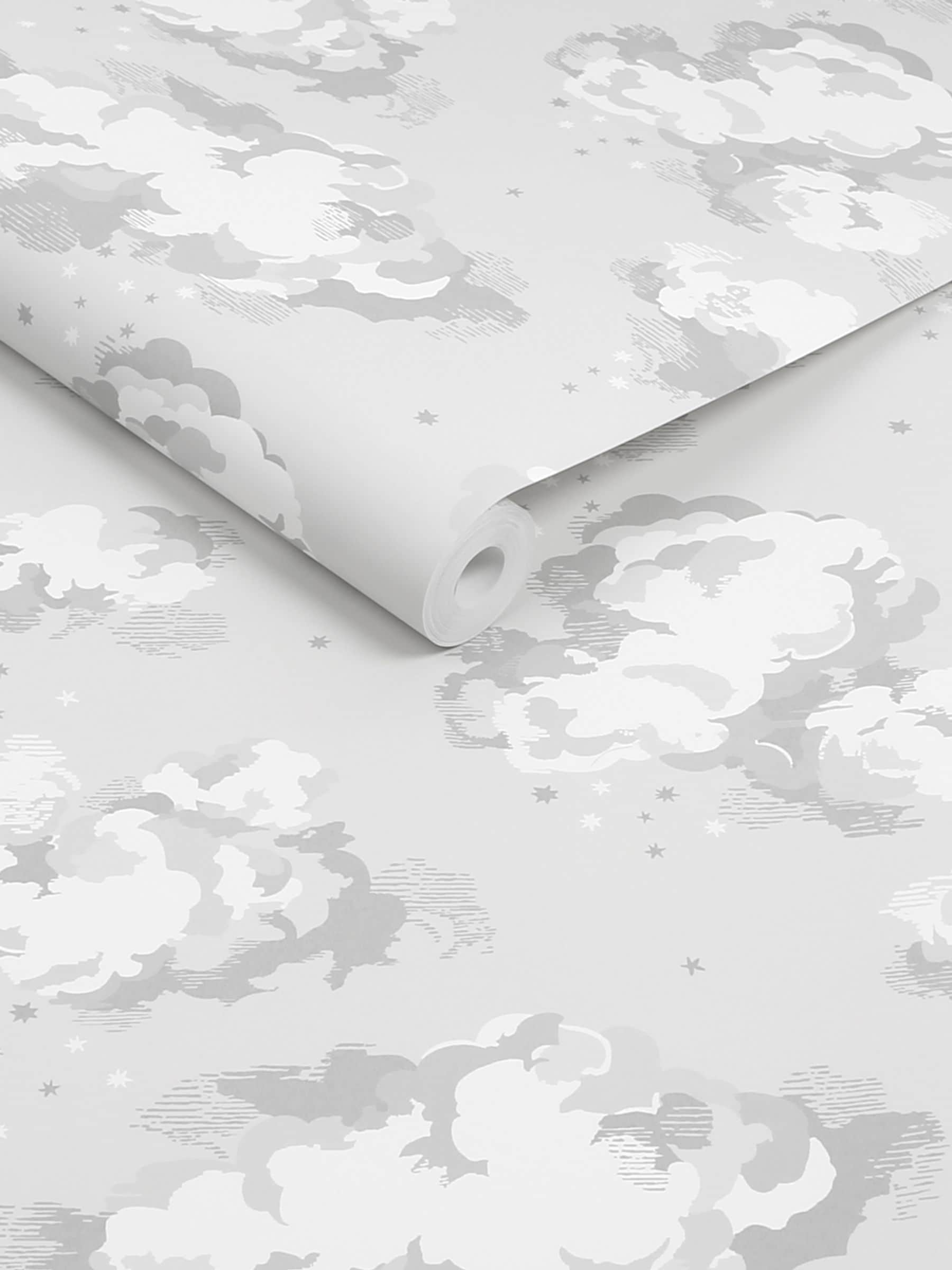 Cath Kidston neutral silver linings wallpaper roll, imported from the UK
