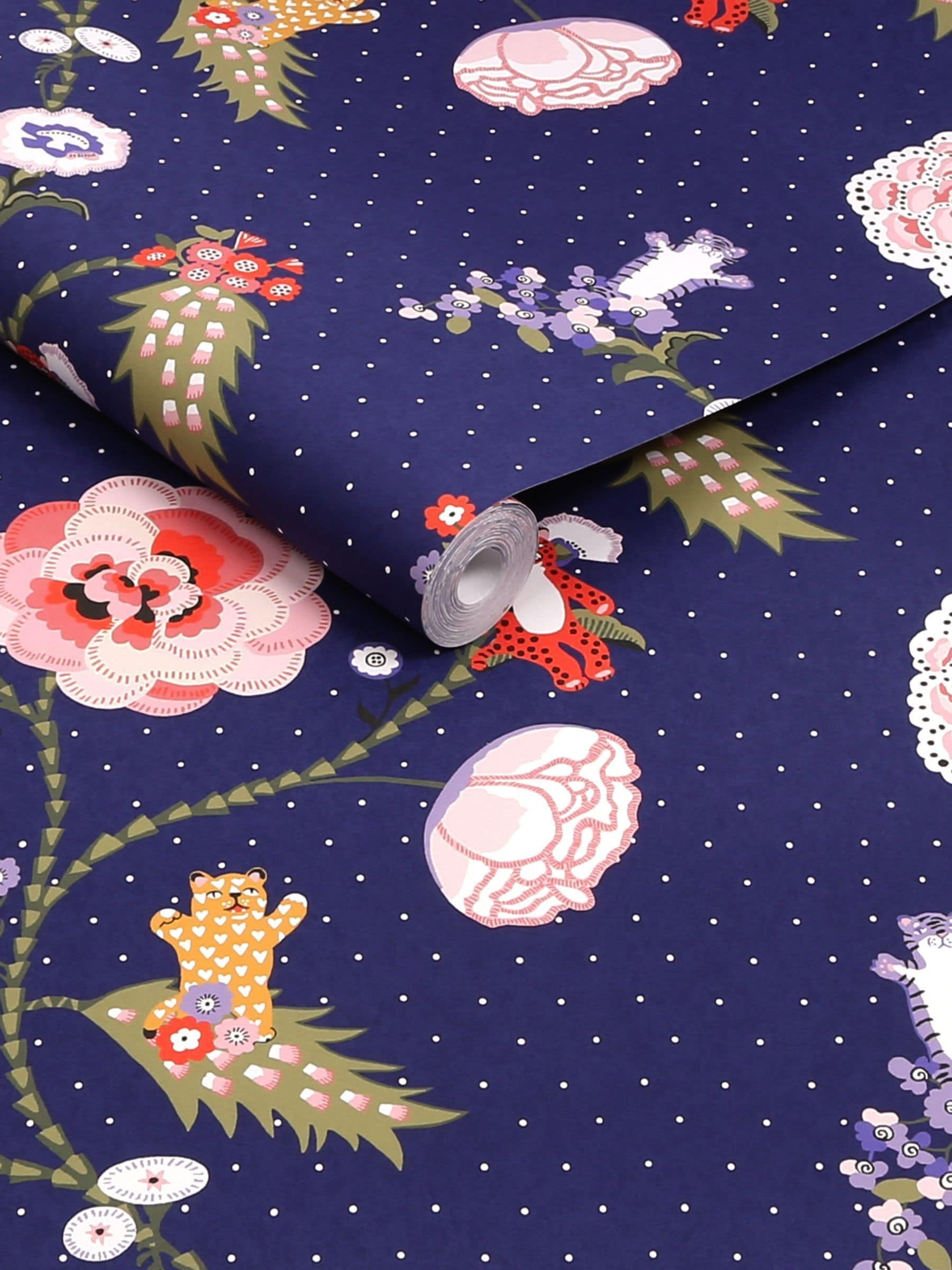 Cath Kidston Pink Catnip 10M Wallpaper