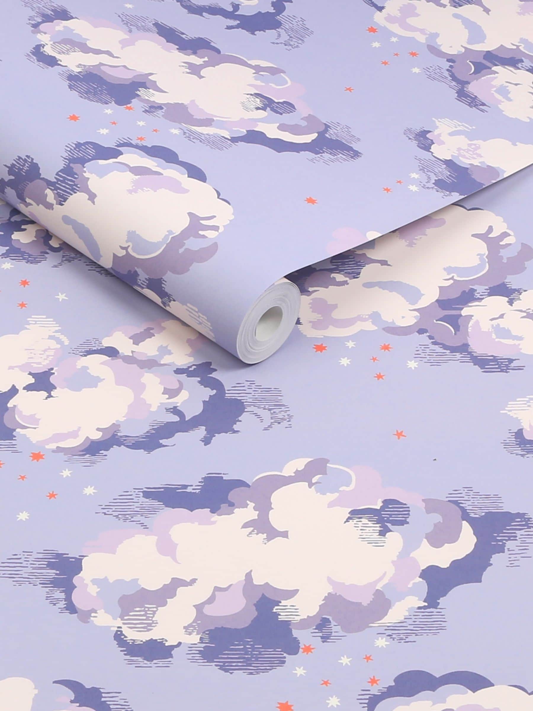 Cath Kidston Violet Silver Linings Wallpaper