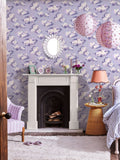 Cath Kidston Violet Silver Linings Wallpaper