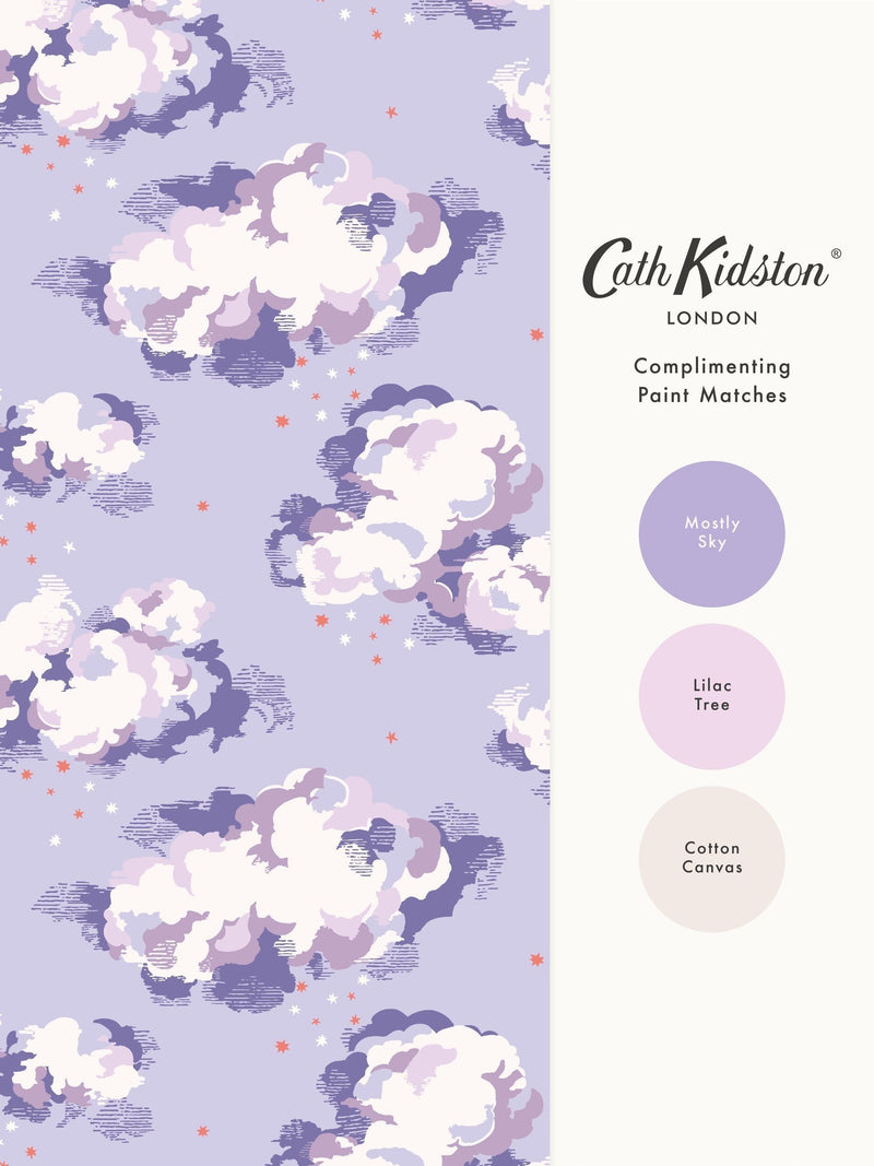 Cath Kidston Violet Silver Linings Wallpaper