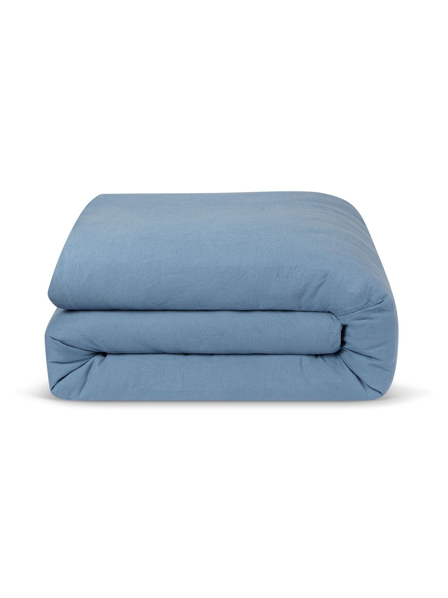 Piglet in Bed dusk blue linen duvet cover, imported from the UK