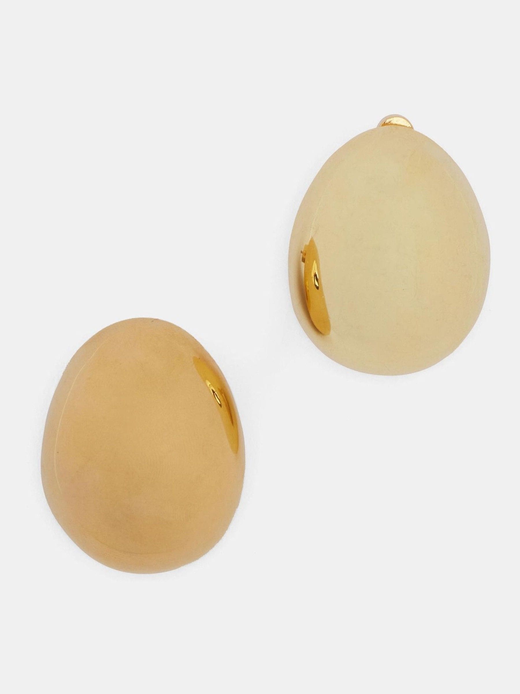 Hush gold tone chunky pebble earrings, imported from the UK
