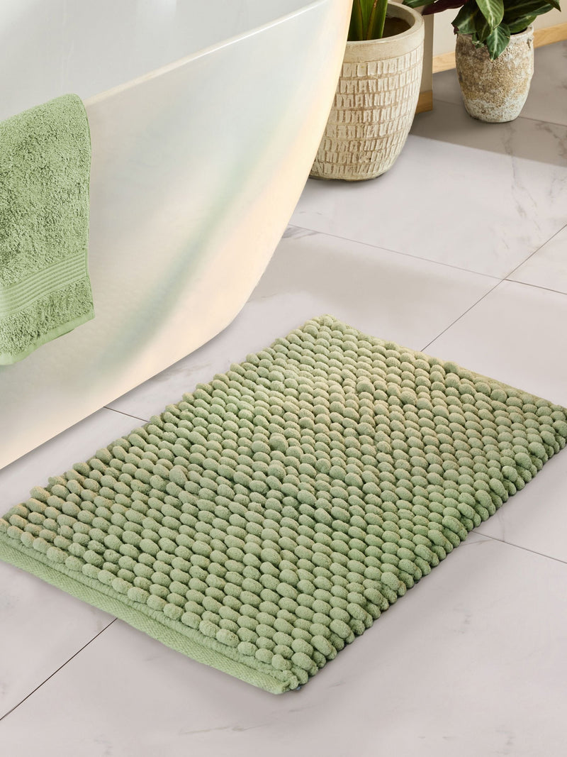 Mid Sage Green Bobble Bath Mat