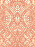 Hoopla Walls Orange Ogee Damask A4 Wallpaper Sample