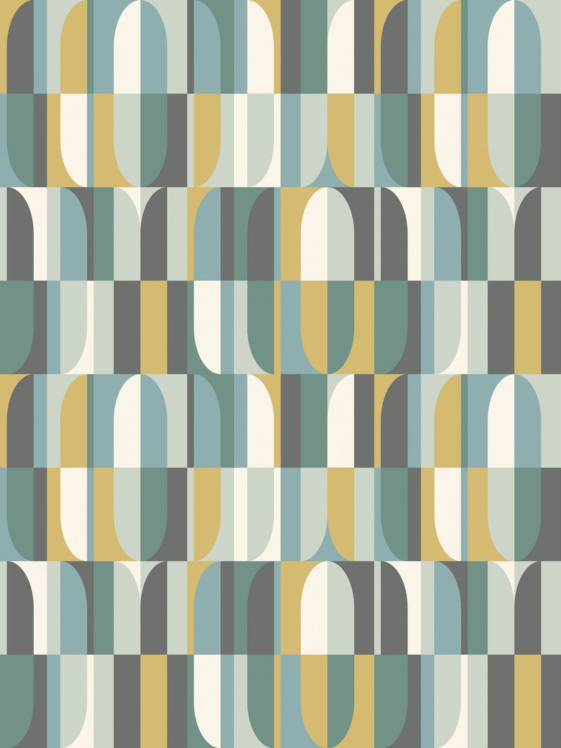 Hoopla Walls Mellow Yellow Building Blocks Wallpaper Sample A4