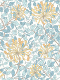 Hoopla Walls Soft Blue Honeysuckle Leaf Trail A4 Wallpaper Sample