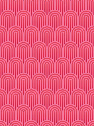 Next Hoopla Walls Bright Pink Retro Arch Wallpaper Sample A4- Buy online at McGrocer